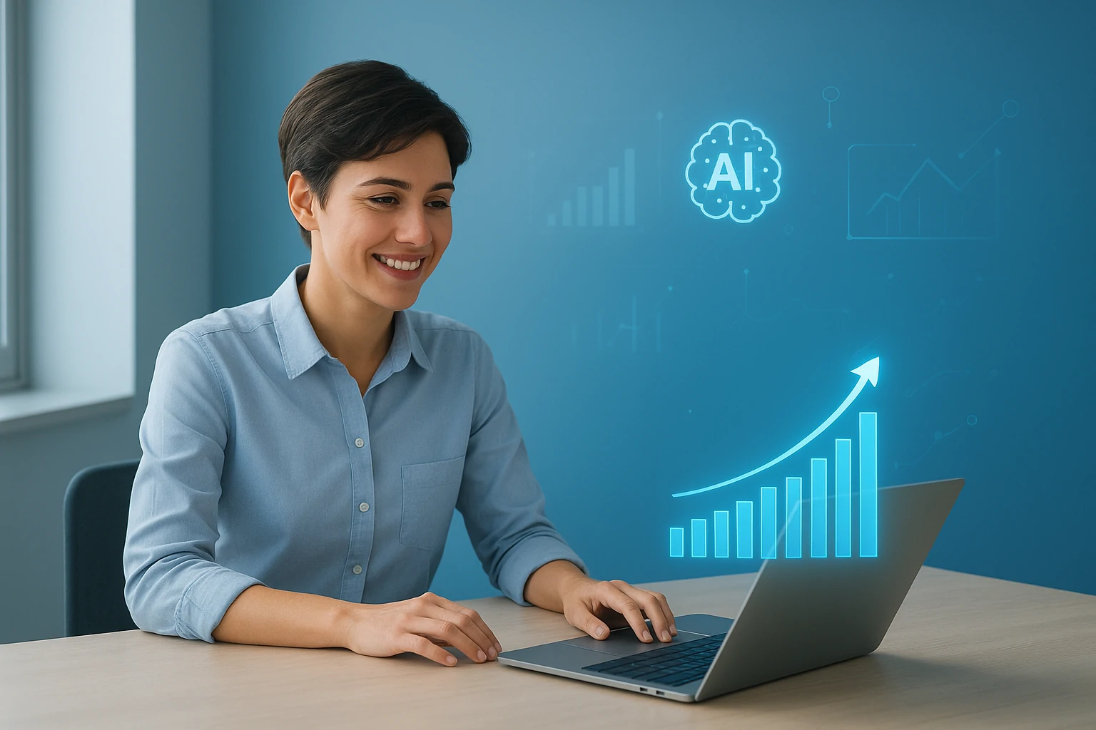 AI bookkeeping concept highlighting automation, accuracy, and time savings for businesses