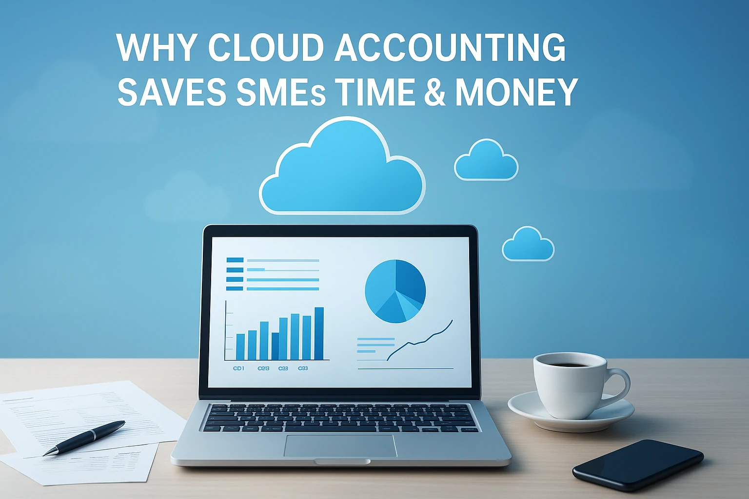 Cloud accounting for SMEs platform displaying real-time financial insights
