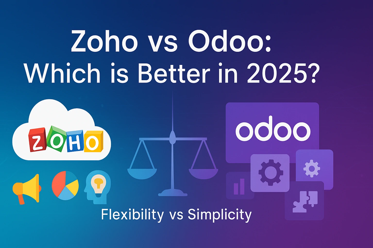 Zoho vs Odoo comparison of business management software platforms